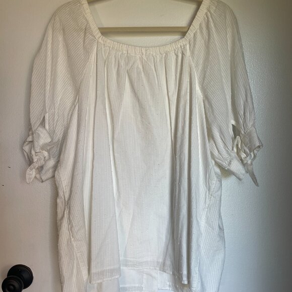 NWT 2X LC Lauren Conrad White Button Down Blouse - Picture 7 of 10